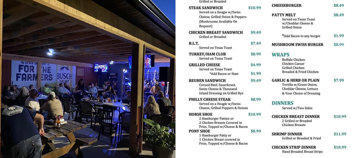 Sonny's Main Street Bar and Grill Menu