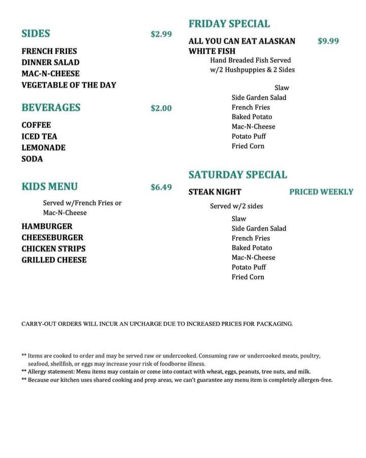 Sonny's Main Street Bar and Grill Menu image 3